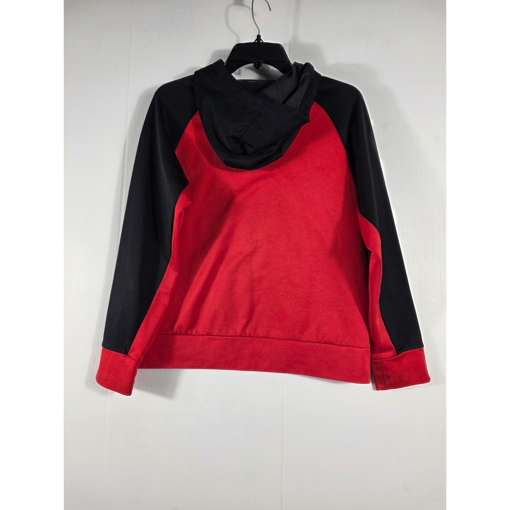 Nike Kids Dri-FIT Red Black Colorblock Pullover Hoodie XL Large Swoosh Logo - Picture 4 of 8